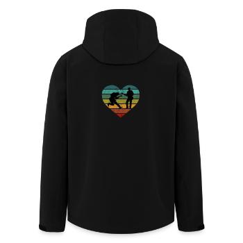 Guitare électrique Basse Coeur Retro Silhouette - Veste softshell homme en polyester recyclé Stanley/Stella - noir - Dos - AI Model Male 185 light (185cm)