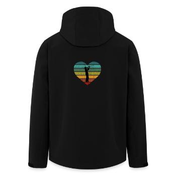 Trombonist Silhouette Trombone Retro Heart - Men’s Recycled Softshell Jacket by Stanley/Stella - black - Back - AI Model Male 185 light (185cm)
