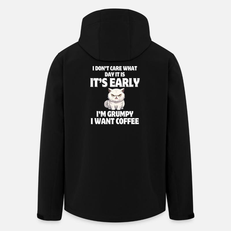 pas du matin, café, coffee - Veste softshell homme en polyester recyclé Stanley/Stella - noir