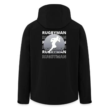 Rugbyman, sportif et dynamique - Veste softshell homme en polyester recyclé Stanley/Stella - noir - Dos - AI Model Male 185 light (185cm)