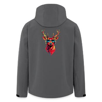 Hirsch Geweih Jagd Reh Rentier Rothirsch Jäger - Recycelte Männer Softshell-Jacke von Stanley/Stella - Schwarz - Hinten - AI Model Male 185 light (185cm)