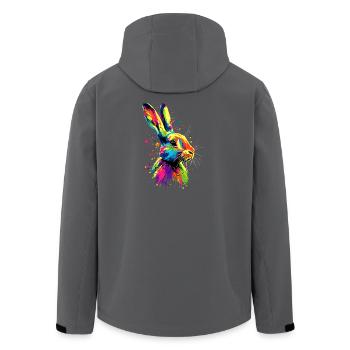 Bunny Rabbit Lover Hare Bunny Cute Bunnies - Men’s Recycled Softshell Jacket by Stanley/Stella - anthracite - Back - AI Model Male 185 light (185cm)