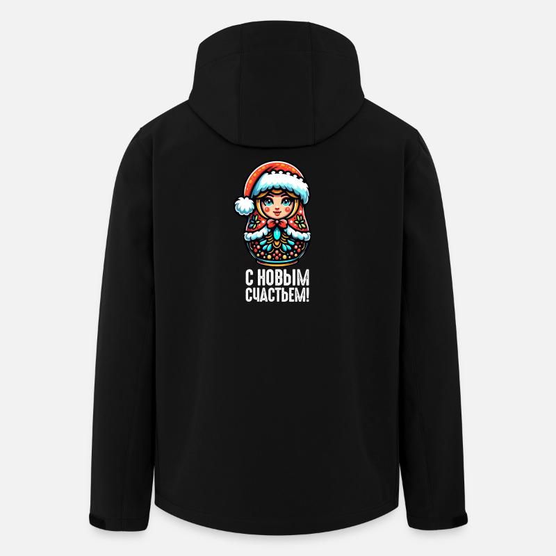 Matriochka russe Noël Russie - Veste softshell homme en polyester recyclé Stanley/Stella - noir