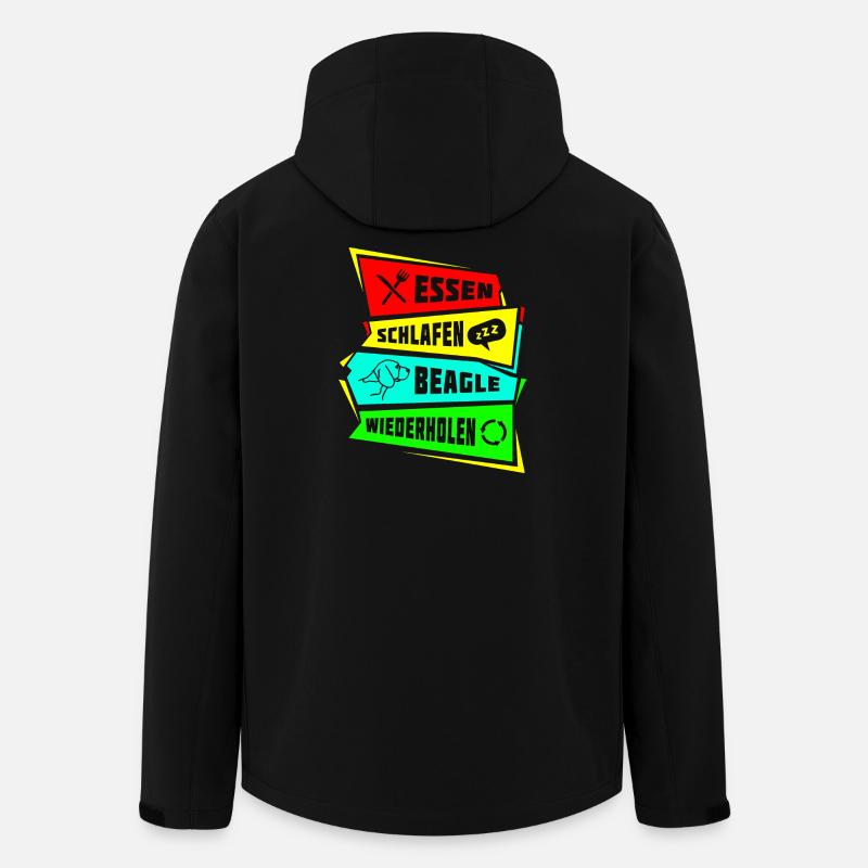 Eat Sleep Beagle Repeat - Men’s Recycled Softshell Jacket by Stanley/Stella - black