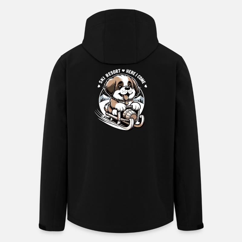 Bernhardiner Hund - Recycelte Männer Softshell-Jacke von Stanley/Stella - Schwarz