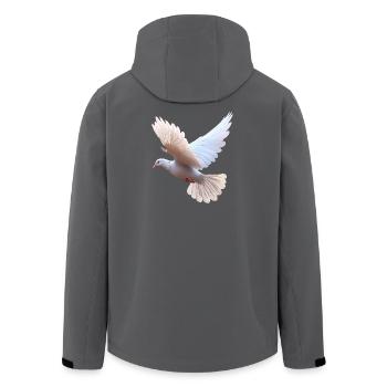Taube Weiß Frieden Peace Ringeltaube Weiße Tauben - Recycelte Männer Softshell-Jacke von Stanley/Stella - Anthrazit - Hinten - AI Model Male 185 light (185cm)