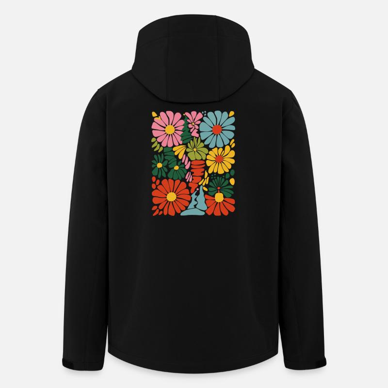 Explosion florale vive - Veste softshell homme en polyester recyclé Stanley/Stella - noir