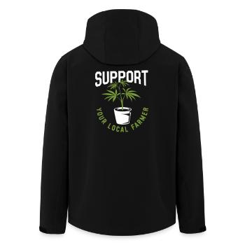Soutenez votre producteur local de cannabis - Veste softshell homme en polyester recyclé Stanley/Stella - noir - Dos - AI Model Male 185 light (185cm)
