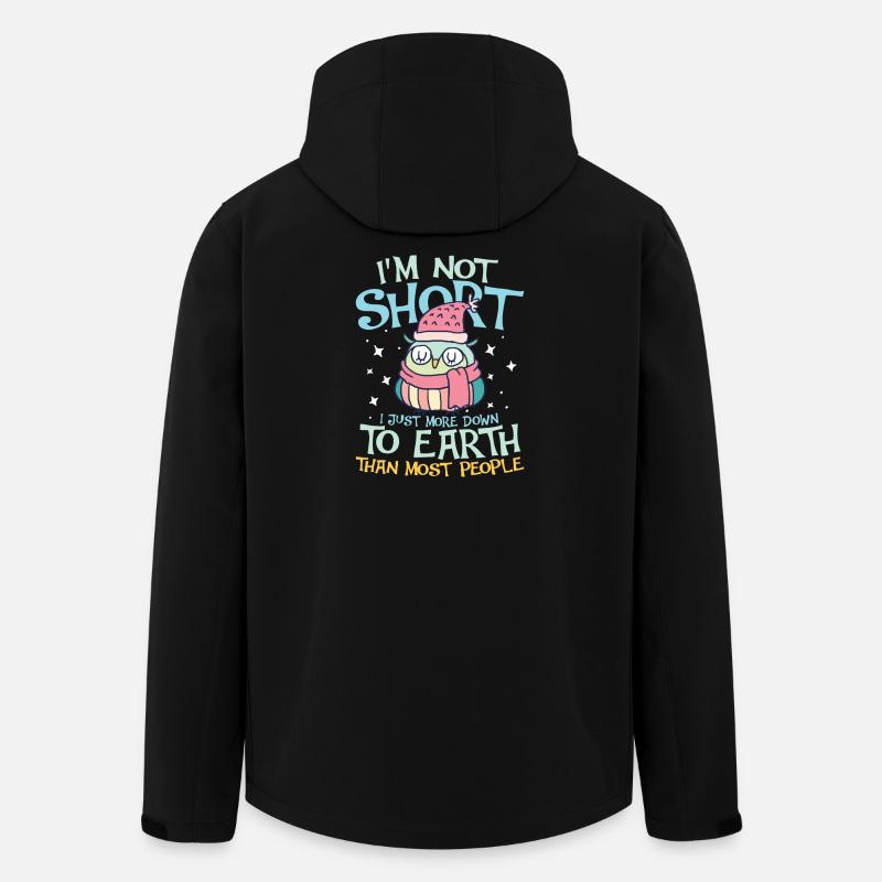 i m not short i m just more down to earth owl - Recycelte Männer Softshell-Jacke von Stanley/Stella - Schwarz