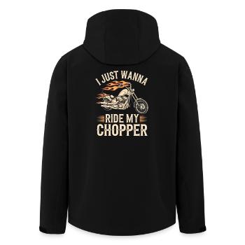 Flammender Chopper Motorrad - Recycelte Männer Softshell-Jacke von Stanley/Stella - Schwarz - Hinten - AI Model Male 185 light (185cm)