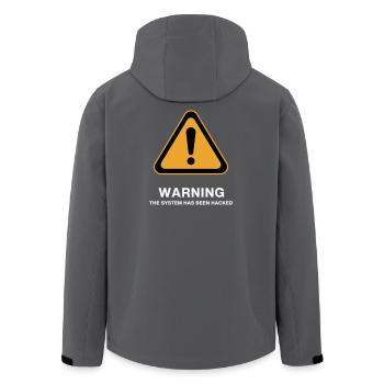 Hacked System Warning Icon - Men’s Recycled Softshell Jacket by Stanley/Stella - anthracite - Back - AI Model Male 185 light (185cm)