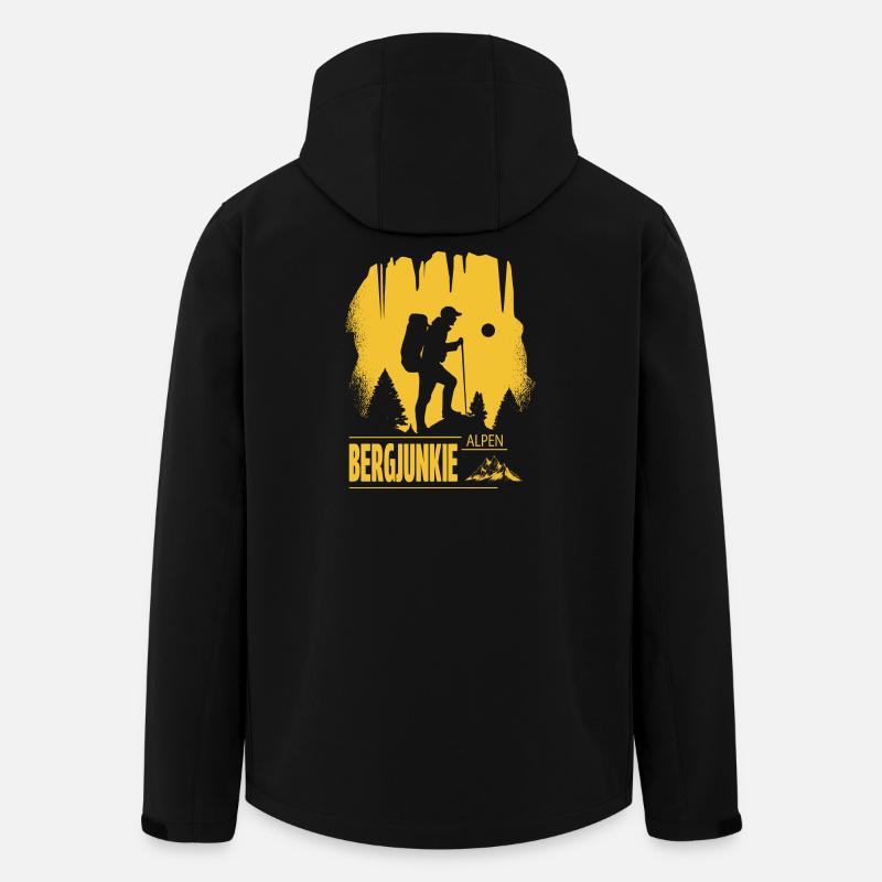 Bergjunkie - Recycelte Männer Softshell-Jacke von Stanley/Stella - Schwarz
