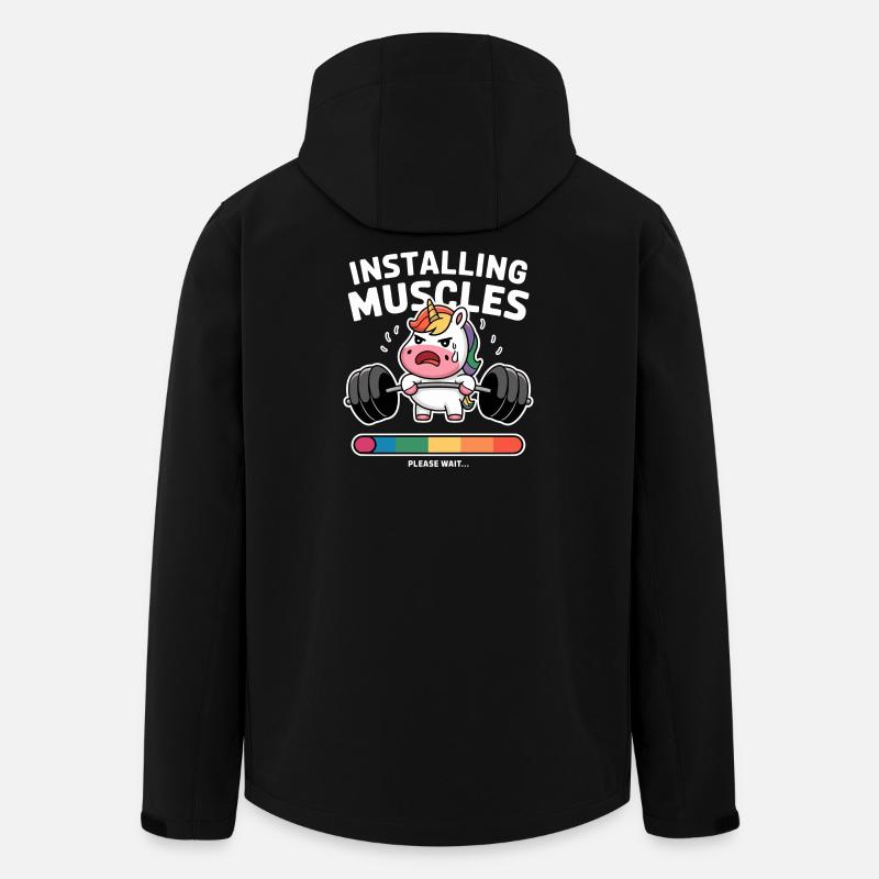 Einhorn hebt Gewichte Laden - Recycelte Männer Softshell-Jacke von Stanley/Stella - Schwarz