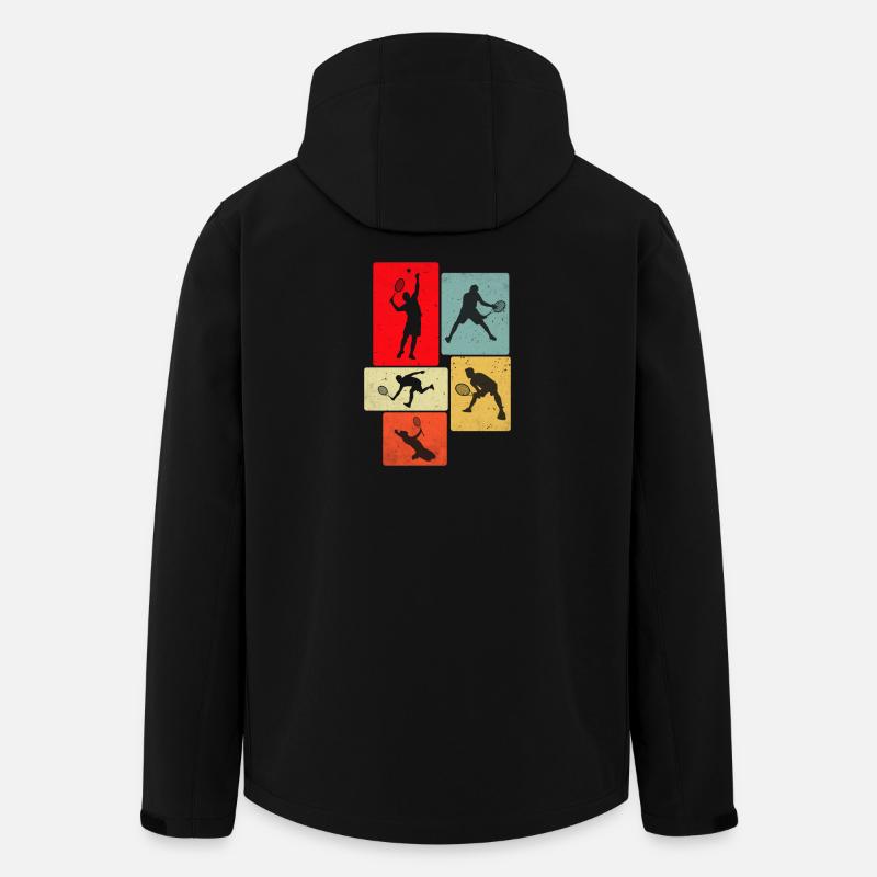 Retro Tennis spielen - Recycelte Männer Softshell-Jacke von Stanley/Stella - Schwarz