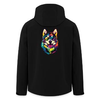 Husky Dogs Lover Dog Love Siberian Huskies - Men’s Recycled Softshell Jacket by Stanley/Stella - black - Back - AI Model Male 185 light (185cm)