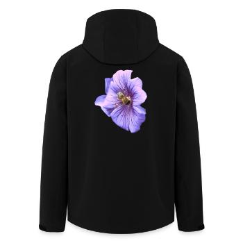 Violette Blüte mit Biene - Recycelte Männer Softshell-Jacke von Stanley/Stella - Schwarz - Hinten - AI Model Male 185 light (185cm)
