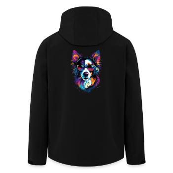 Border Collie Dog Lover Puppy Cute Collies - Men’s Recycled Softshell Jacket by Stanley/Stella - black - Back - AI Model Male 185 light (185cm)