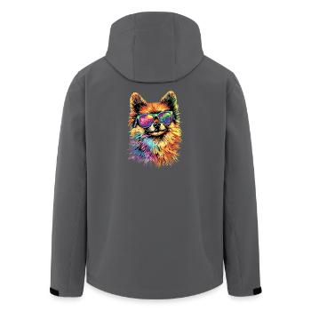 Pomeranian Pomeranian Pom Sweet German Spitz - Men’s Recycled Softshell Jacket by Stanley/Stella - anthracite - Back - AI Model Male 185 light (185cm)