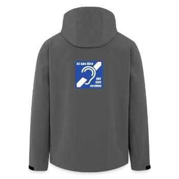 Gehörlos Logo Hörgeschädigt Taub Schwerhörig - Recycelte Männer Softshell-Jacke von Stanley/Stella - Schwarz - Hinten - AI Model Male 185 light (185cm)