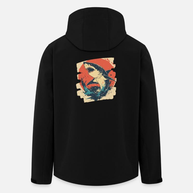 Haifisch Retro - Recycelte Männer Softshell-Jacke von Stanley/Stella - Schwarz