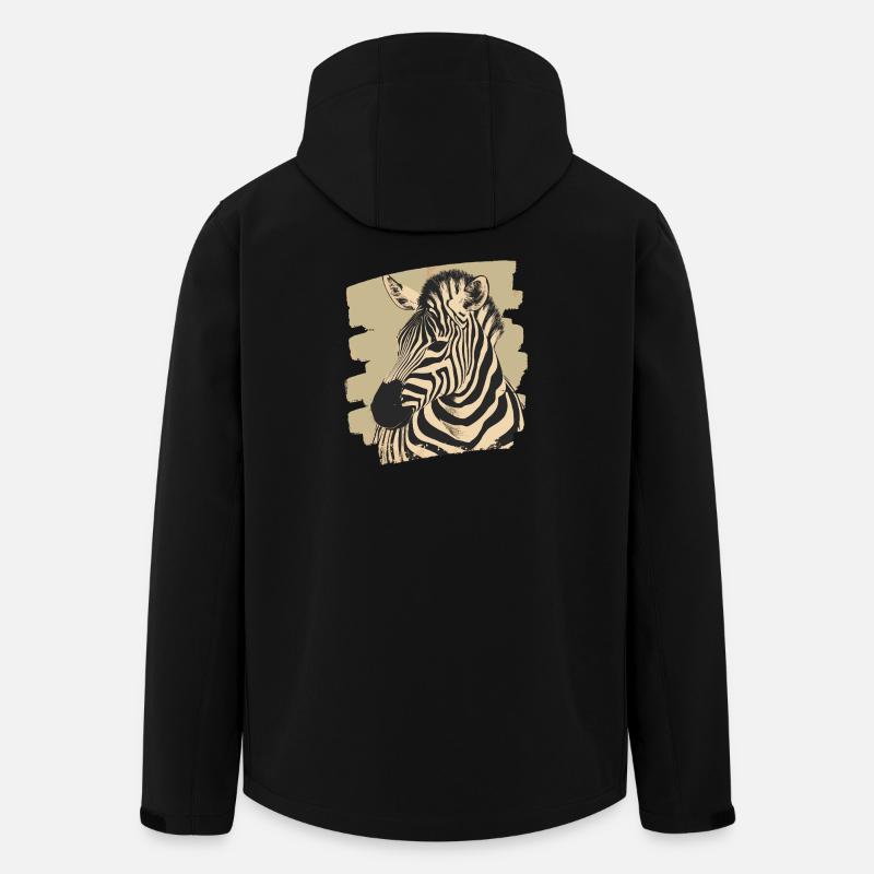 Zebra Retro - Men’s Recycled Softshell Jacket by Stanley/Stella - black