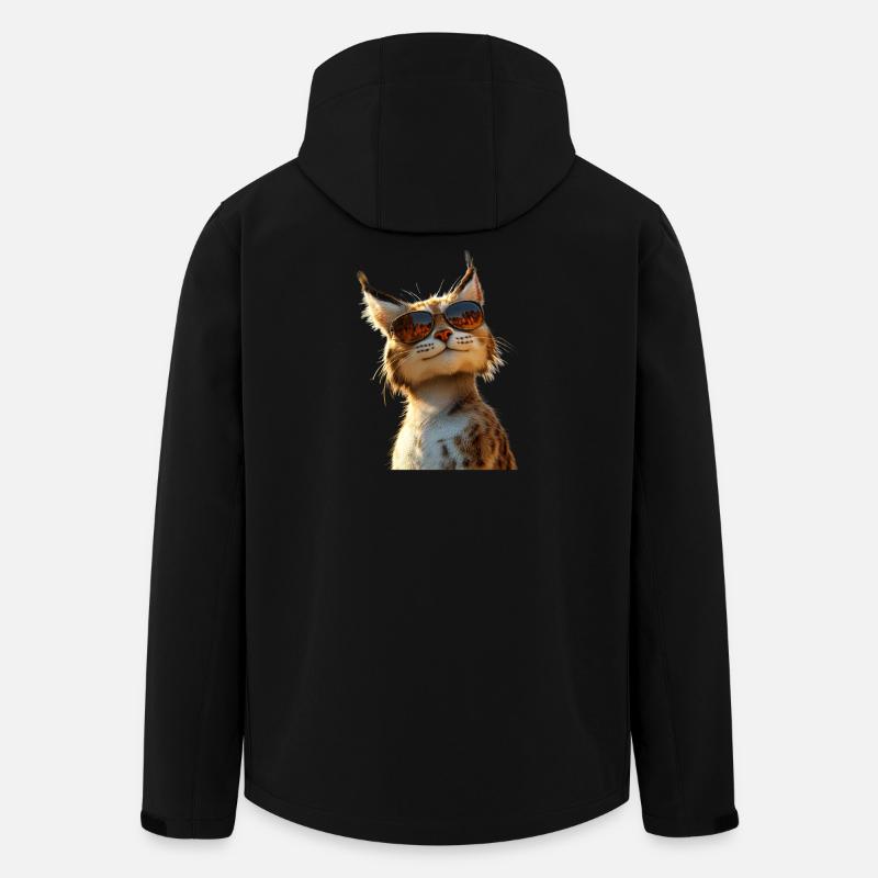 Luchs Lynx Wildkatze Raubkatzen Katzen Süße Luchse - Recycelte Männer Softshell-Jacke von Stanley/Stella - Schwarz