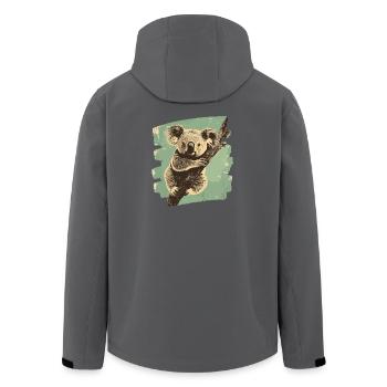 Koala - Men’s Recycled Softshell Jacket by Stanley/Stella - black - Back - AI Model Male 185 light (185cm)