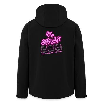 Life Glitch Keyboard - Men’s Recycled Softshell Jacket by Stanley/Stella - black - Back - AI Model Male 185 light (185cm)