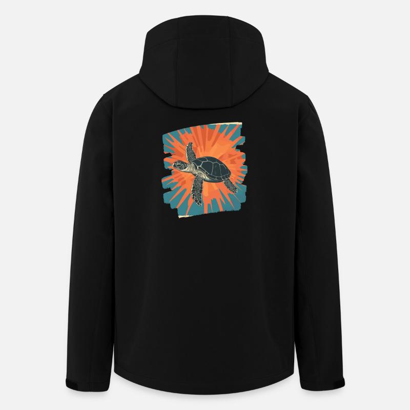 Sea Turtle Retro - Men’s Recycled Softshell Jacket by Stanley/Stella - black