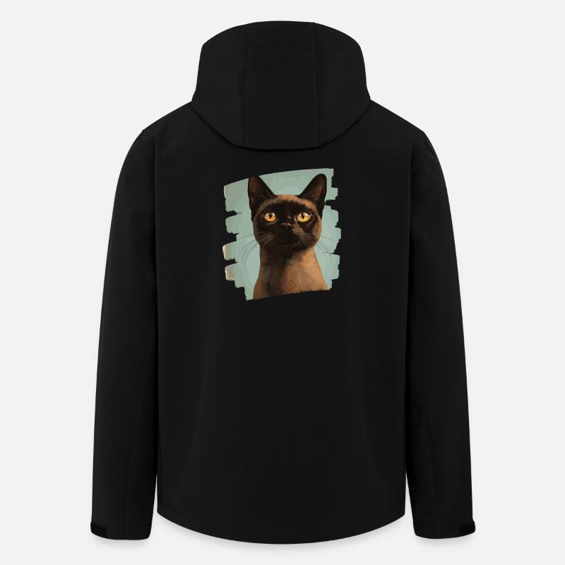 Burmese Burma Katze Retro - Recycelte Männer Softshell-Jacke von Stanley/Stella - Schwarz