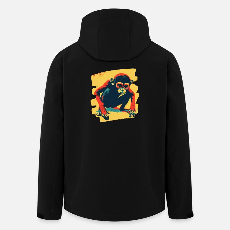 Affe - Recycelte Männer Softshell-Jacke von Stanley/Stella - Schwarz