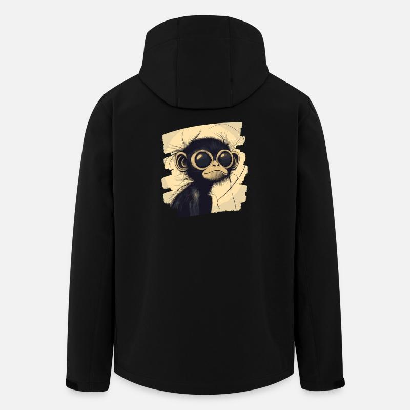 Singe araignée rétro - Veste softshell homme en polyester recyclé Stanley/Stella - noir