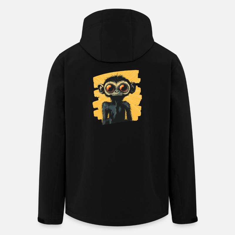 Singe araignée rétro - Veste softshell homme en polyester recyclé Stanley/Stella - noir