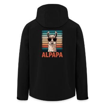 Papa Alpaga Papa Drôle Lama Cadeau de Fête des Pères - Veste softshell homme en polyester recyclé Stanley/Stella - noir - Dos - AI Model Male 185 light (185cm)