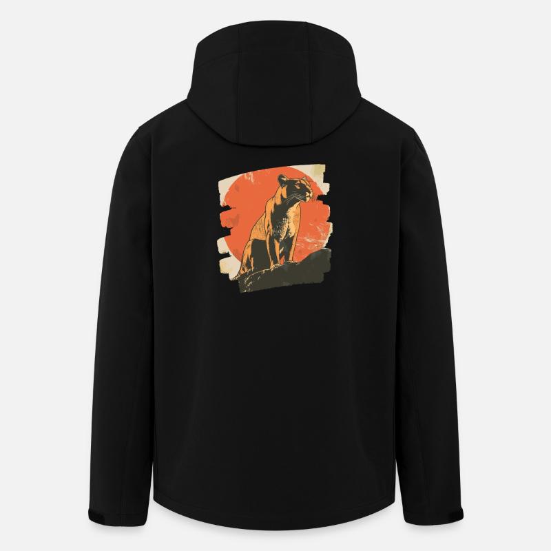 Lion from mountain Retro - Men’s Recycled Softshell Jacket by Stanley/Stella - black