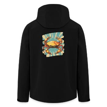 Crab Retro - Men’s Recycled Softshell Jacket by Stanley/Stella - black - Back - AI Model Male 185 light (185cm)