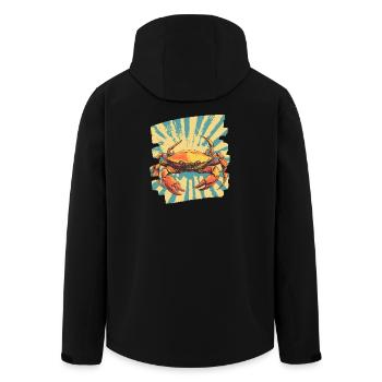 Crab Retro - Men’s Recycled Softshell Jacket by Stanley/Stella - black - Back - AI Model Male 185 light (185cm)