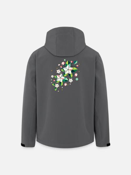 Geometric spring apple blossom branch - Men’s Recycled Softshell Jacket by Stanley/Stella - black
