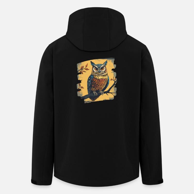 Eule - Recycelte Männer Softshell-Jacke von Stanley/Stella - Schwarz