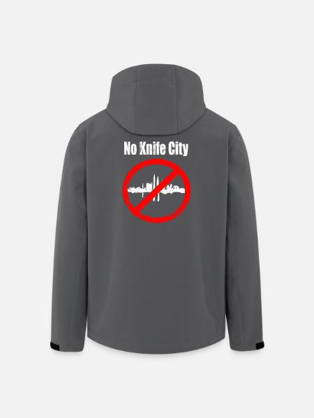 Keine Messer Stadt - Recycelte Männer Softshell-Jacke von Stanley/Stella - Schwarz