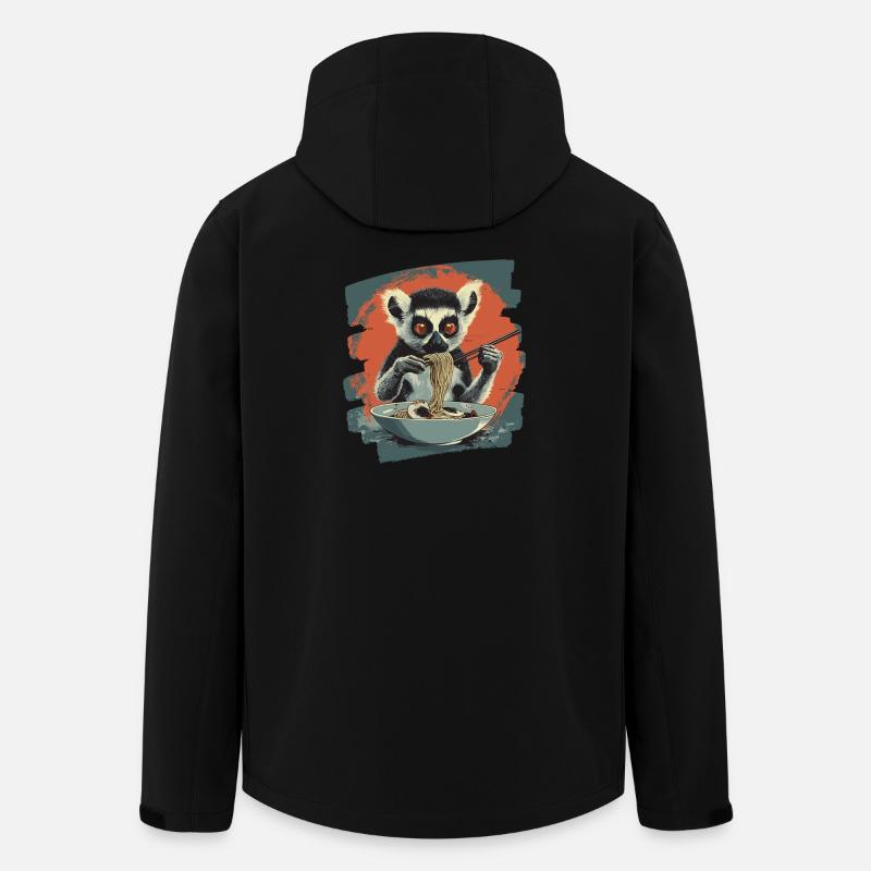 Lemur Ramen Retro - Recycelte Männer Softshell-Jacke von Stanley/Stella - Schwarz