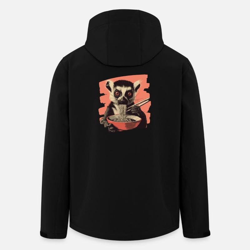 Lemur Ramen Rétro - Veste softshell homme en polyester recyclé Stanley/Stella - noir