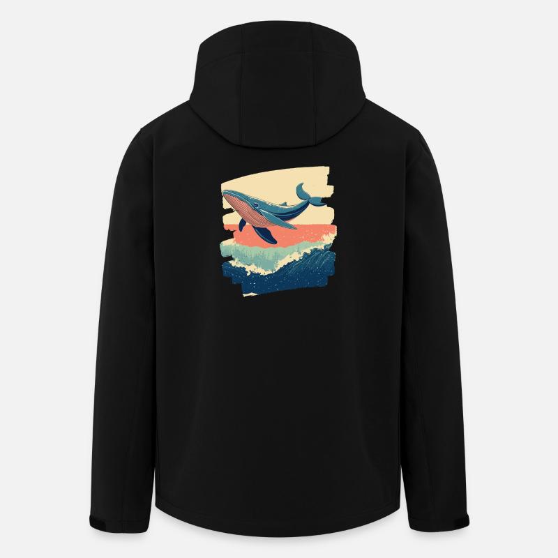 Wal Retro - Recycelte Männer Softshell-Jacke von Stanley/Stella - Schwarz