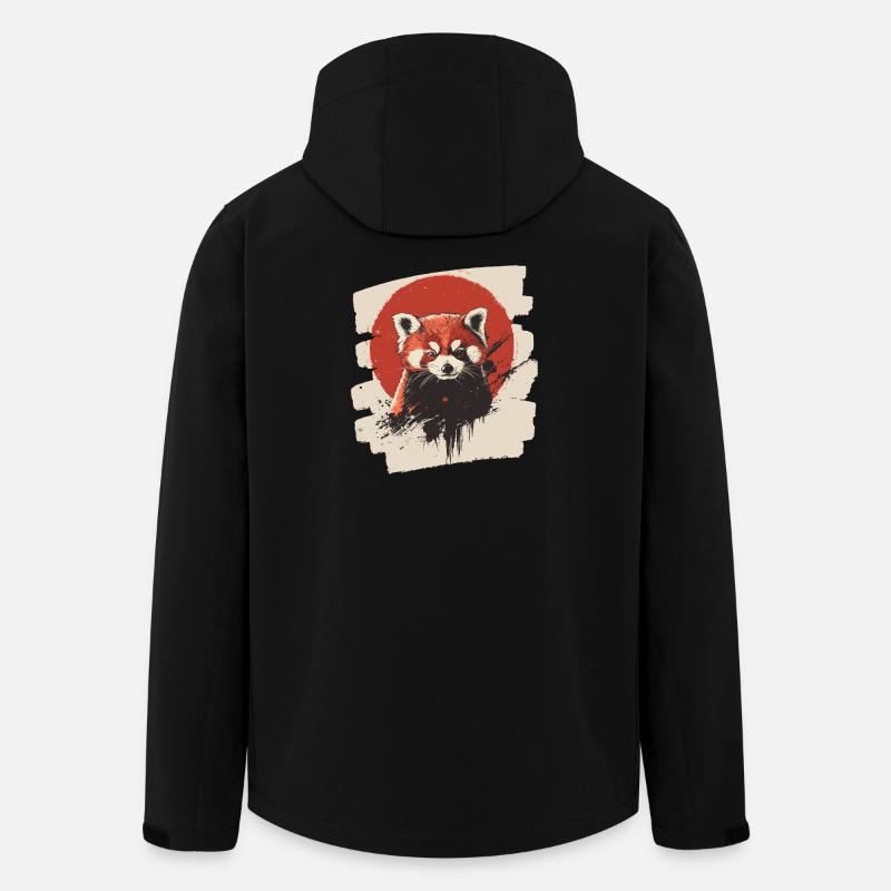 Roter Panda Retro - Recycelte Männer Softshell-Jacke von Stanley/Stella - Schwarz