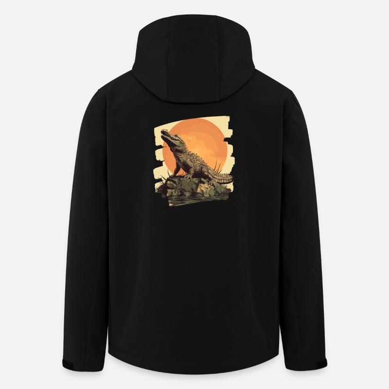 Krokodil Retro - Recycelte Männer Softshell-Jacke von Stanley/Stella - Schwarz