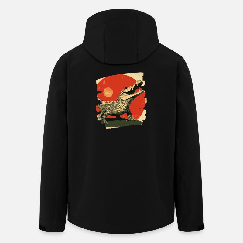 Crocodile Rétro - Veste softshell homme en polyester recyclé Stanley/Stella - noir