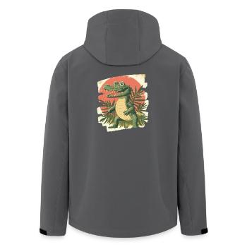 Krokodil - Recycelte Männer Softshell-Jacke von Stanley/Stella - Anthrazit - Hinten - AI Model Male 185 light (185cm)