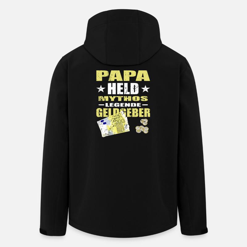 Geldgeber Papa - Recycelte Männer Softshell-Jacke von Stanley/Stella - Schwarz