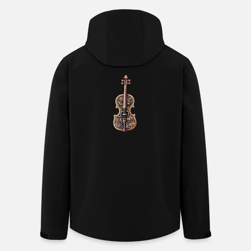Kunstvolle Violine mit Blumenmuster - Recycelte Männer Softshell-Jacke von Stanley/Stella - Schwarz