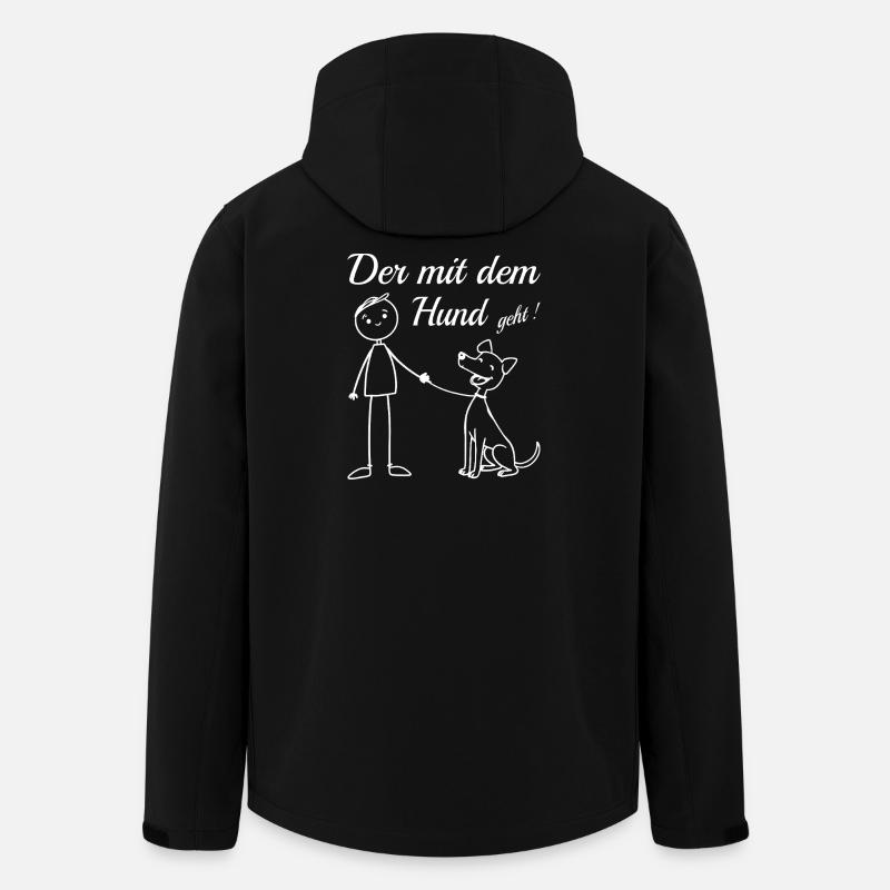 Der mit dem Hund geht ! - Recycelte Männer Softshell-Jacke von Stanley/Stella - Schwarz